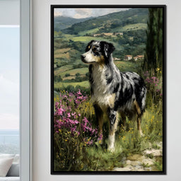 Australian Shepherd Meadow Sentinel - NicheCanvas