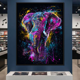Vibrant Neon Elephant Energy - NicheCanvas