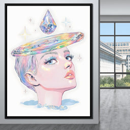 Iridescent Cosmic Halo Dream - NicheCanvas