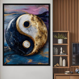 Golden Yin Yang Balance Flow - NicheCanvas