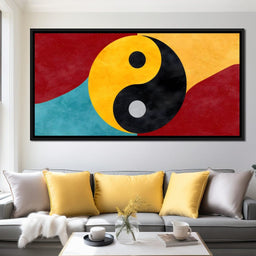 Golden Yin Yang Abstract Balance - NicheCanvas