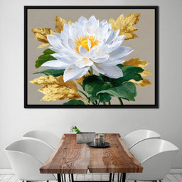 Golden Petals Lotus Elegance - NicheCanvas