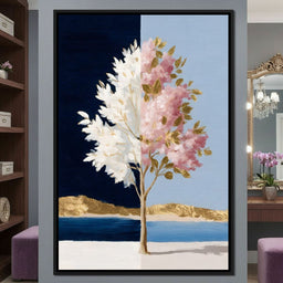 Golden Blossom Day Night Fusion - NicheCanvas