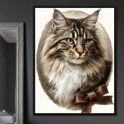 Blue Eyed Tabby Cat Portrait - NicheCanvas