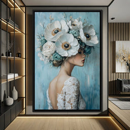 Petal Crowned Bridal Elegance - NicheCanvas