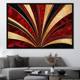 Crimson Deco Sunfan - TooplesArt - NicheCanvas