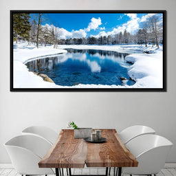 Crystal Winter Lake Reflections - NicheCanvas