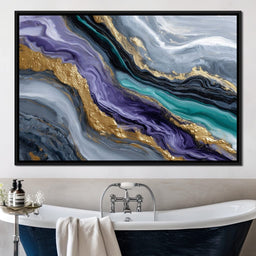 Gilded Riverstone Flow - NicheCanvas