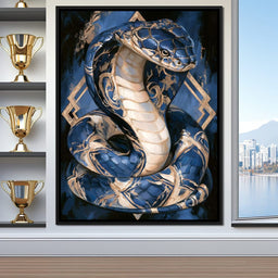 Gilded Scales Of The Midnight Serpent - NicheCanvas