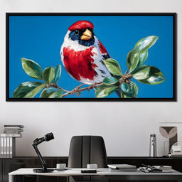 Radiant Plumage on Sky Branch - NicheCanvas