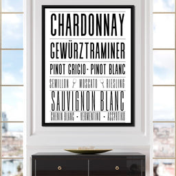 White Wine Typography - NicheCanvas