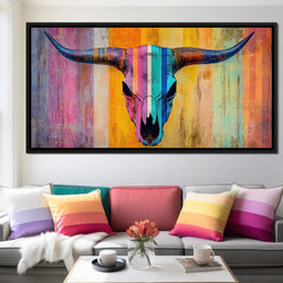 Radiant Longhorn Vibrance - NicheCanvas