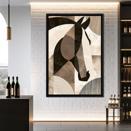 Stallion Reflected Through Geometric Planes - NicheCanvas