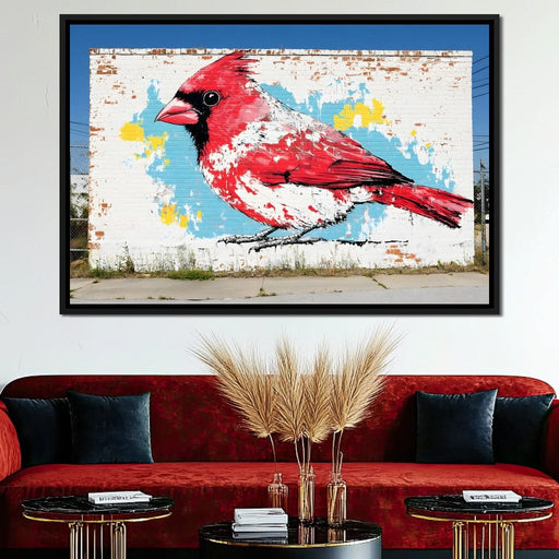 Street Art - Cardinal Mural Canvas Print