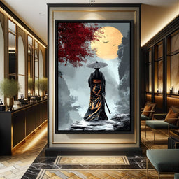 Samurai Moonlight Reverie - NicheCanvas
