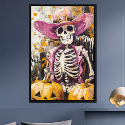 Wild West Pumpkin Skeleton Spirit - NicheCanvas