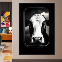 Majestic Bovine Portrait Sky - NicheCanvas