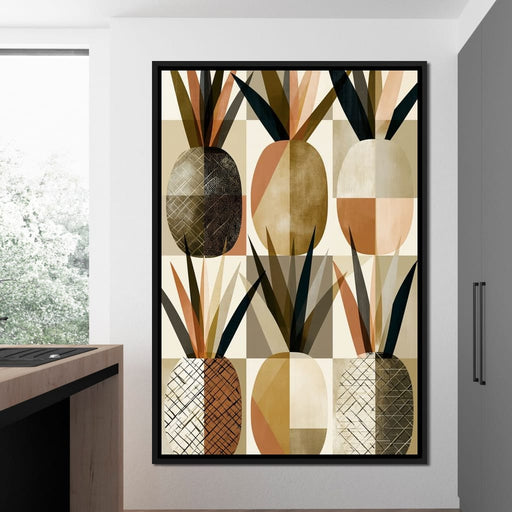 Geometric Tropical Pineapples Study Canvas Print