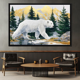Majestic Polar Bear Wilderness Stroll - NicheCanvas