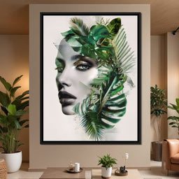 Botanical Muse Fusion Portrait - NicheCanvas