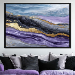 Lavender Gold Marble Drift - NicheCanvas