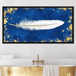 Feathered Dreams in Gold - NicheCanvas