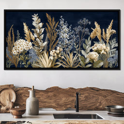 Midnight Botanical Bouquet - NicheCanvas
