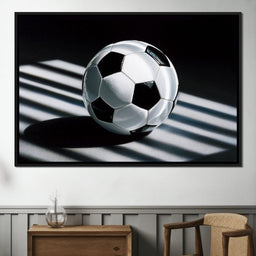 Soccer Ball Shadow Stripes - NicheCanvas