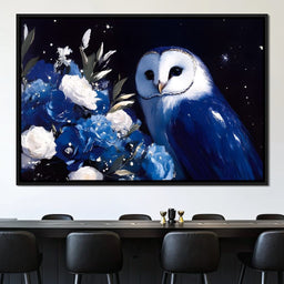 Nocturnal Blossom Owl Sentinel - NicheCanvas