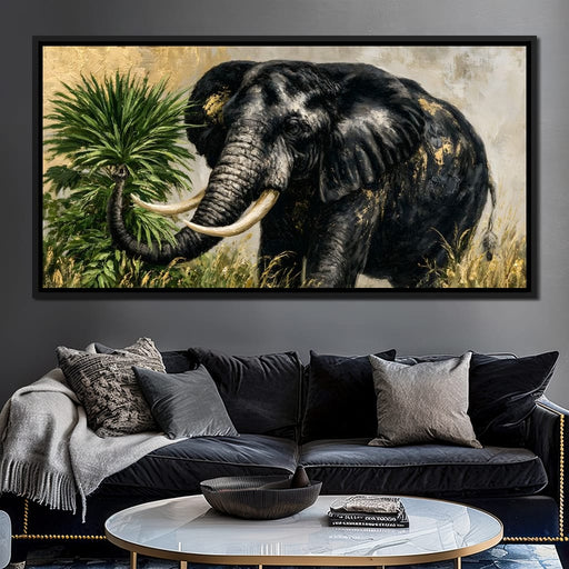 Silent Monarch of the Gilded Savanna Canvas Print