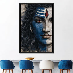 Shiva Gaze Ancient Script Face - NicheCanvas