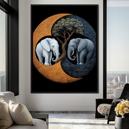 Elephant Yin-Yang - TooplesArt - NicheCanvas