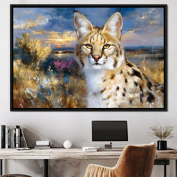 Savanna Serval Sunset Glow - Neal Hackett - NicheCanvas