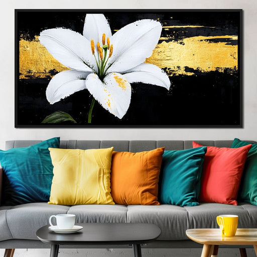 Golden Elegance Lily Blossom Canvas Print