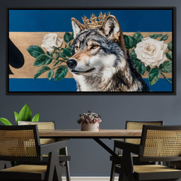 Golden Crowned Wolf Majesty - NicheCanvas