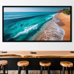 Tropical Coastline Wave Wash - NicheCanvas