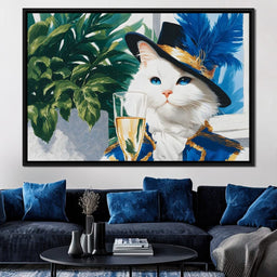 White Feline Toast - NicheCanvas