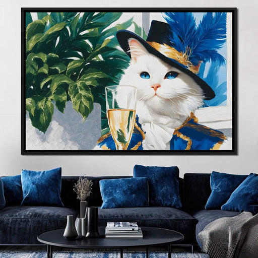 White Feline Toast Canvas Print