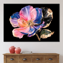 Gilded Petals Unfolding Into Night - NicheCanvas