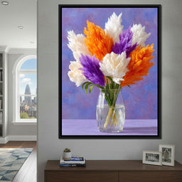 Vibrant Pampas Grass Bouquet Scene - NicheCanvas