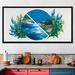 Mediterranean Sea and Olive Grove - NicheCanvas