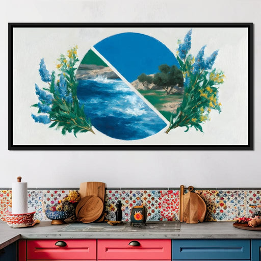 Mediterranean Sea and Olive Grove Canvas Print