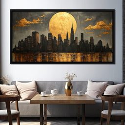 Golden Reflections Skyline - NicheCanvas