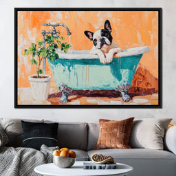 French Bulldog in the Tub - NicheCanvas