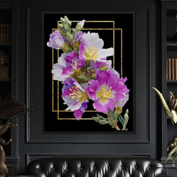 Golden Frame Petal Radiance - NicheCanvas