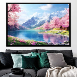 Cherry Blossom Alpine Retreat - NicheCanvas