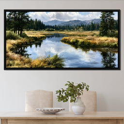 Silent Waters Reflecting Mountain Clouds - NicheCanvas