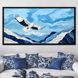 Majestic Eagle Soaring Over Peaks - NicheCanvas