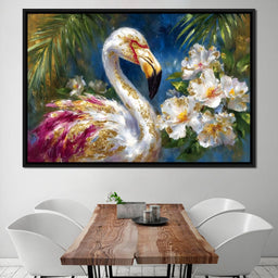 Gilded Flamingo Garden Glow - Neal Hackett - NicheCanvas