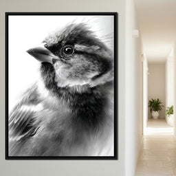 Feathered Sentinel Monochrome - NicheCanvas